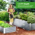 Ohuhu Hochbeet Metall Pflanzenbeet 180x90x60cm, Wetterfestes Stahlblech Hochbeet für Gemüse Erhöhte Extragroße, Gemüsebeet Pflanzkasten Frühbeet Gartenbeet Pflanzkübel Blumenkasten für Garten - Thumbnail 5