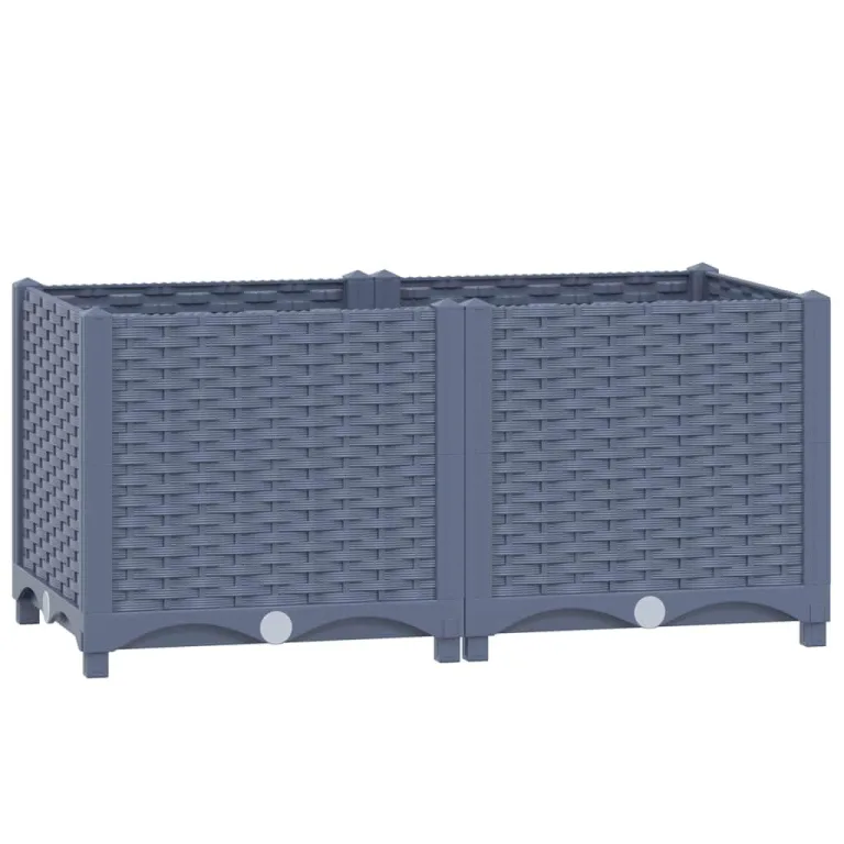 vidaXL Hochbeet Blumenkasten Gemüsebeet Pflanzbeet Blumenbeet Pflanzkasten Blumenkübel Pflanzkübel Kräuterbeet 80x40x38cm Polypropylen – Bild 1