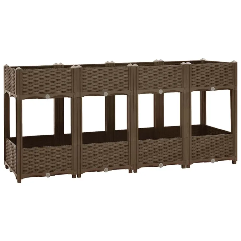 vidaXL Hochbeet Blumenkasten Gemüsebeet Pflanzbeet Blumenbeet Pflanzkasten Blumenkübel Pflanzkübel Kräuterbeet 120x40x38cm Polypropylen – Bild 10