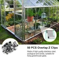 200 Stück Gewächshaus Reparatur Kit Edelstahl Gewächshaus Klammern Rostfrei Verglasung Klammern W Drahtklammern und Z Clips Nüsse Schrauben Zubehör für Glas Hohlkammerplatte Befestigung - Thumbnail 6