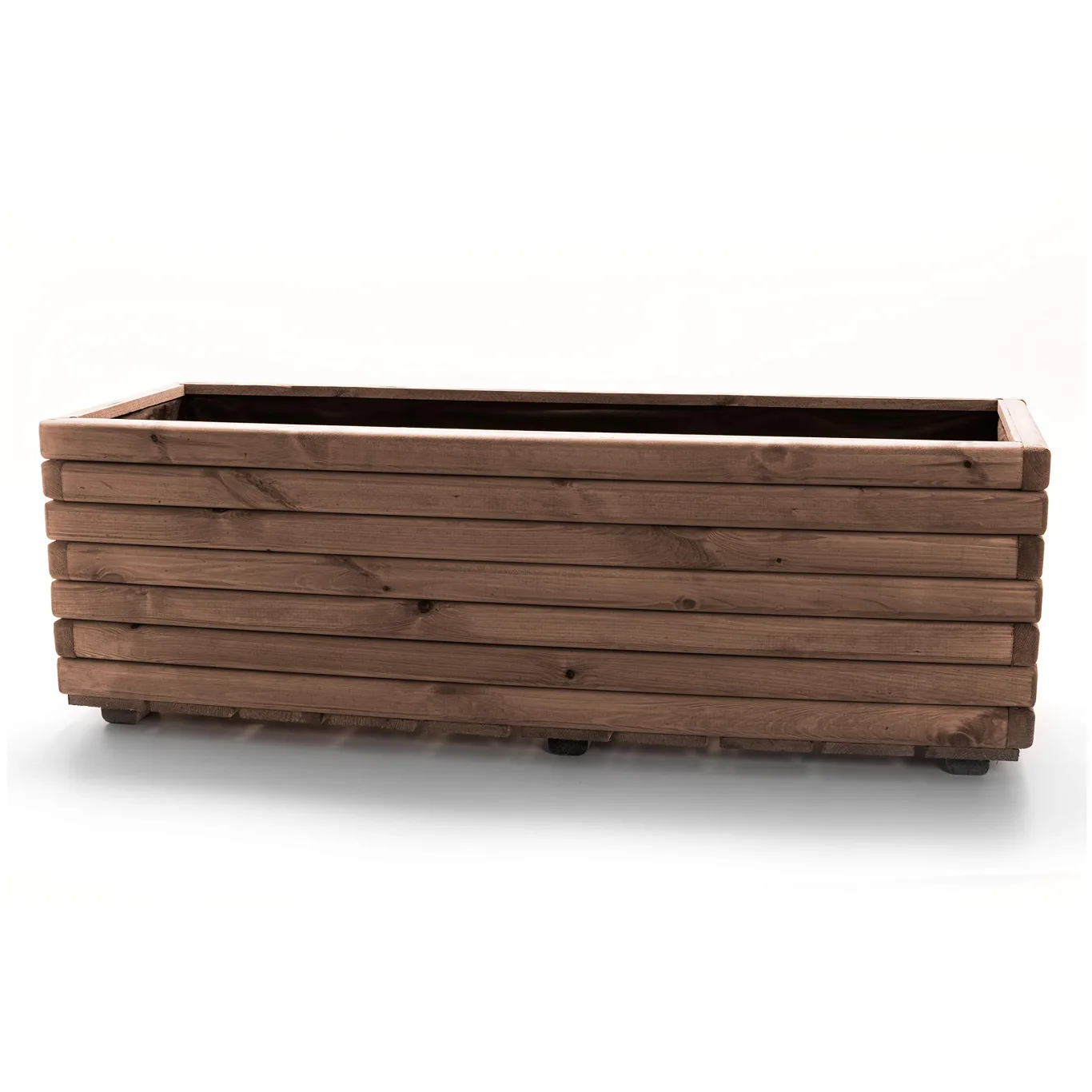Pflanzkasten Akzent 120 Kiefer dunkel geölt Holz 118 x 40 x 40 cm Hochbeet - Bild 1