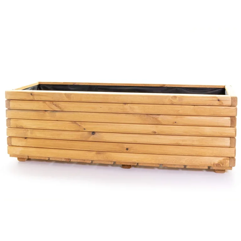 Pflanzkasten Akzent 120 Kiefer hell geölt 118 x 40 x 40 cm Holz Hochbeet – Bild 1