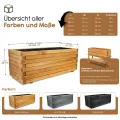 BooGardi Hochbeete-KIT für Pflanzkübel Holz mit Vlies · Unterbau für Hochbeet in 5 Größen · 100 cm lang naturbraun · Untergestell Hochbeete für Garten, Balkon & Terrasse · groß außen rechteckig XXL - Thumbnail 2