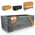 BooGardi Hochbeete-KIT für Pflanzkübel Holz mit Vlies · Unterbau für Hochbeet in 5 Größen · 180 cm lang naturbraun · Untergestell Hochbeete für Garten, Balkon & Terrasse · groß außen rechteckig XXL - Thumbnail 8