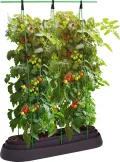 dobar 58742 Tomatenbeet - Tomatentopf mit Rankhilfe- Tomatenzüchter aus Kunststoff - Blumentopf für Tomatenpflanzen - Tomatenhaus - Tomaten-Anzucht Topf - 110 x 37 x 160 cm - schwarz - Thumbnail 2