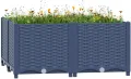vidaXL Hochbeet Blumenkasten Gartenbeet Pflanzkasten Gemüsebeet Pflanzbeet Frühbeet Pflanzkübel Blumenbeet Blumenkübel 80x80x38cm Polypropylen - Thumbnail 3