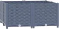 vidaXL Hochbeet Blumenkasten Gartenbeet Pflanzkasten Gemüsebeet Pflanzbeet Frühbeet Pflanzkübel Blumenbeet Blumenkübel 80x80x38cm Polypropylen - Thumbnail 1