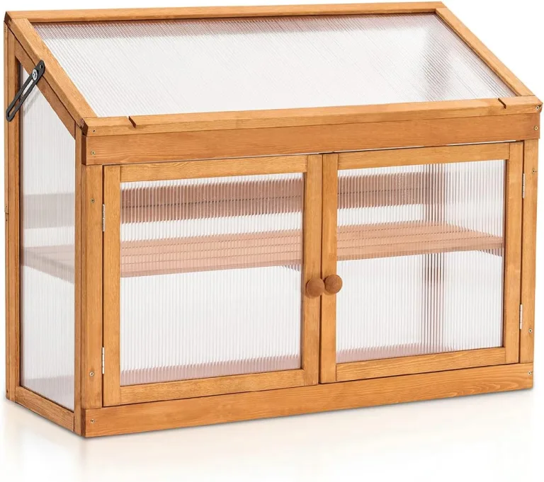 M MCombo 2 Etage höhenverstellbares Anlehngewächshaus Treibhaus Pflanzenhaus Aufzuchtschrank 0160, aus Holz und Polycarbonat – Bild 2