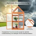 MCombo 3 Etage Gewächshaus Aufzuchtschrank Treibhaus Pflanzenhaus Tomatenhaus höhenverstellbar aufklappbar 0800, aus Holz und Polycarbonat - Thumbnail 3