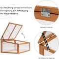 MCombo Frühbeet Gewächshaus Treibhaus Frühbeetkasten Aufsatz Pflanzenbeet mit Abdeckung für Jungpflanzen 0698, aus Holz und Polycarbonat - Thumbnail 4