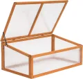 MCombo Frühbeet Gewächshaus Treibhaus Frühbeetkasten Aufsatz Pflanzenbeet mit Abdeckung für Jungpflanzen 0698, aus Holz und Polycarbonat - Thumbnail 2