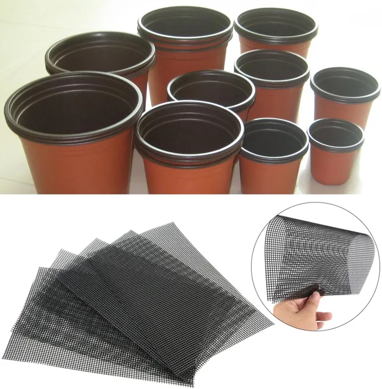 Jenngaoo 5 Stück Blumentopf Mesh Pad, Quadratische Blumenkübel Abdecknetz 30x20cm aus Kunststoff, Drainage Gitter gegen Bodenverlust für Garten, Balkon und Gewächshaus, Schwarz – Bild 5