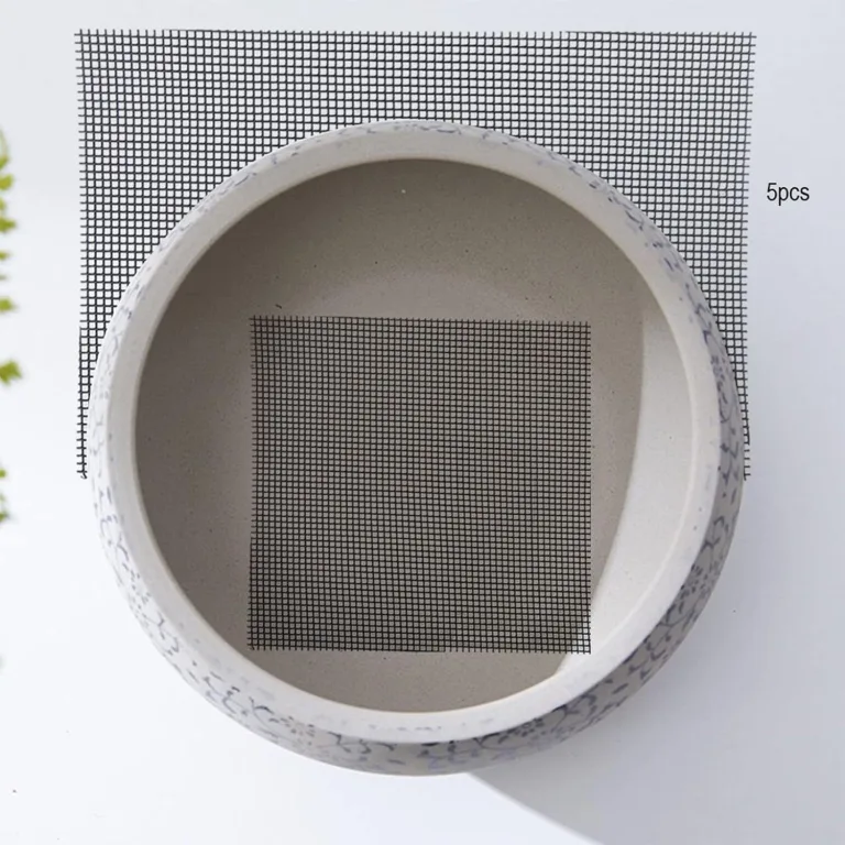 Jenngaoo 5 Stück Blumentopf Mesh Pad, Quadratische Blumenkübel Abdecknetz 30x20cm aus Kunststoff, Drainage Gitter gegen Bodenverlust für Garten, Balkon und Gewächshaus, Schwarz – Bild 6