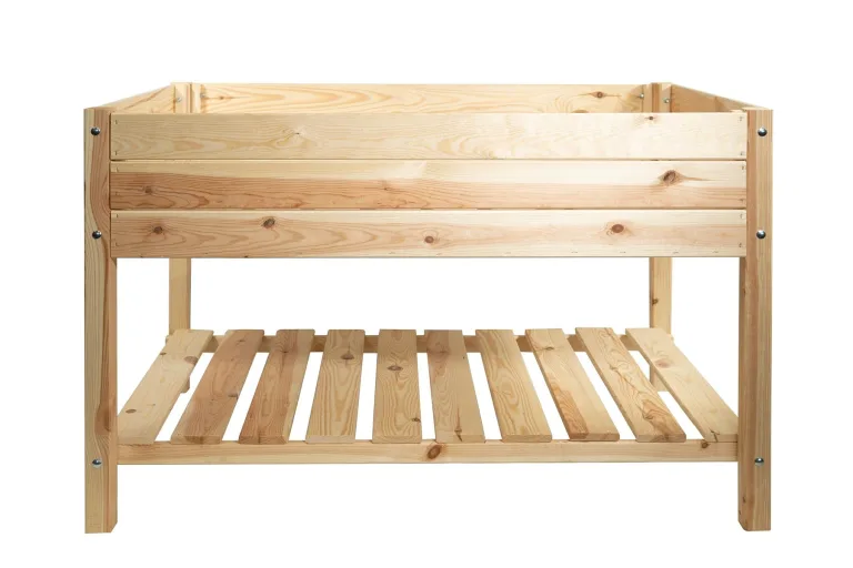 mgc24 Hochbeet Massiv L - Kiefernholz Natur rechteckig für Garten/Terrasse/Balkon - 118 x 40 x 78 cm – Bild 4