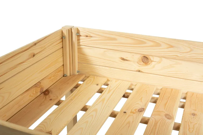 mgc24 Hochbeet Massiv XXL - Kiefernholz Natur quadratisch für Garten/Terrasse/Balkon - 119 x 79 x 78 cm – Bild 2