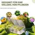Frühbeet Gewächshaus aus Aluminium,118x77x40 cm, Alu Mini Gewächshaus, Hochbeet Treibhaus für Garten, Klein Treibhaus Frühbeetkasten mit Doppeldach lichtdurchlässig, UV Schutz - Thumbnail 2
