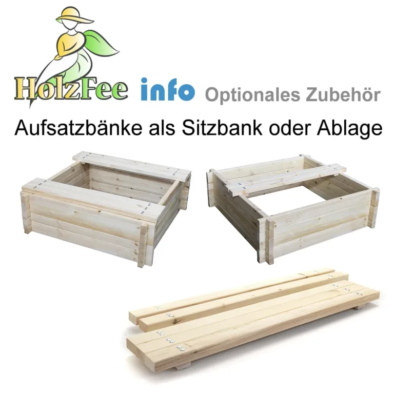Country Hochbeet Holz Groß 110 x 110 cm aus Massivem Kiefernholz, Höhe 40 cm, Modular vergrößerbar – Bild 2