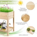COSTWAY Hochbeet mit Ablage, Pflanzkübel Holz Pflanzkasten Blumenbeet Kräuterbeet Pflanztrog, Pflanzbeet groß Anzuchtbeet im Garten Balkon (92 x 41 x 81 cm) - Thumbnail 2