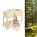 COSTWAY Hochbeet mit Ablage, Pflanzkübel Holz Pflanzkasten Blumenbeet Kräuterbeet Pflanztrog, Pflanzbeet groß Anzuchtbeet im Garten Balkon (92 x 41 x 81 cm) - Thumbnail 6