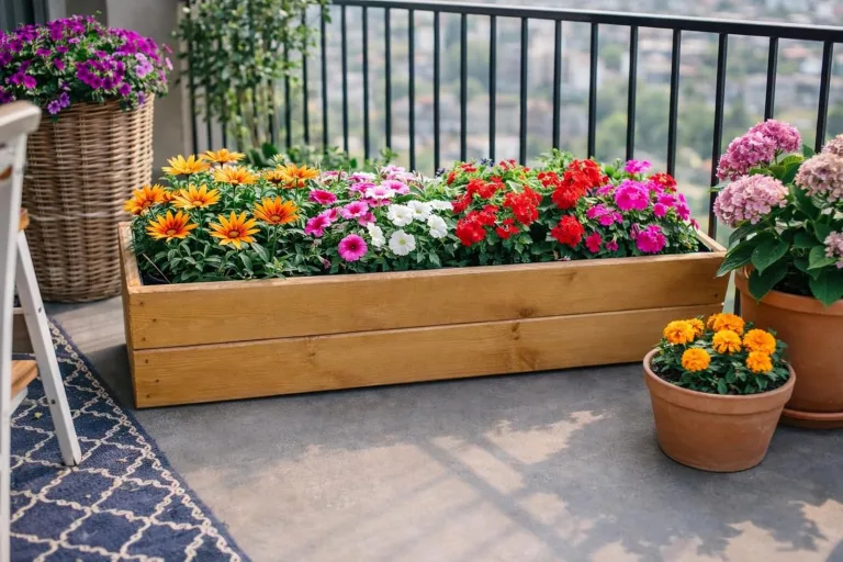 FKL Pflanzkasten aus Holz Pflanzkübel Kübel Kasten Garten Terrasse fertig montiert D27 (Eiche, 90 cm) – Bild 7