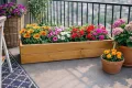 FKL Pflanzkasten aus Holz Pflanzkübel Kübel Kasten Garten Terrasse fertig montiert D27 (Eiche, 90 cm) - Thumbnail 7