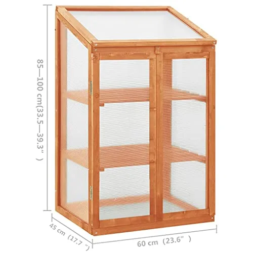 vidaXL Tannenholz Gewächshaus Anzuchthaus Frühbeet Schrank Balkon Garten Frühbeetschrank Aufzuchtschrank Treibhaus Pflanzenhaus 60x45x100cm – Bild 9