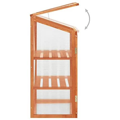 vidaXL Tannenholz Gewächshaus Anzuchthaus Frühbeet Schrank Balkon Garten Frühbeetschrank Aufzuchtschrank Treibhaus Pflanzenhaus 60x45x100cm – Bild 10