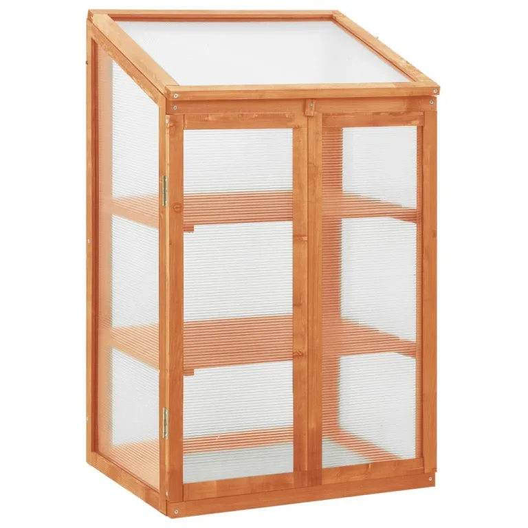 vidaXL Tannenholz Gewächshaus Anzuchthaus Frühbeet Schrank Balkon Garten Frühbeetschrank Aufzuchtschrank Treibhaus Pflanzenhaus 60x45x100cm – Bild 1