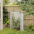 WOLTU Foliengewächshaus Tomatengewächshaus, PE-reissfeste, wasserdichte Plane mit Rolltor, für Garten, Terrasse, Hinterhof, 100x50x150/136cm, Weiß - Thumbnail 5