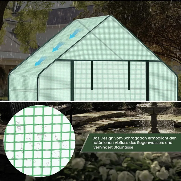 WOLTU Foliengewächshaus Tomatengewächshaus Treibhaus Gartenhaus Frühbeet Tomatenhaus Gemüse Gewächshaus Grün 143x73x195 cm – Bild 5