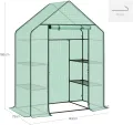 WOLTU Foliengewächshaus Tomatengewächshaus Treibhaus Gartenhaus Frühbeet Tomatenhaus Gemüse Gewächshaus Grün 143x73x195 cm - Thumbnail 9