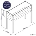 Großes Hochbeet aus Holz für Garten Balkon Terrasse, Pflanzkasten Bausatz XL rechteckig schmal mit Vlies-Folie, Kräuterbeet Pflanzenkasten, 124 x 63 x 75 cm, weiß grau anthrazit - Thumbnail 6