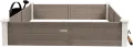 Großes Hochbeet aus Holz für Garten Balkon Terrasse, Pflanzkasten Bausatz XL rechteckig schmal mit Vlies-Folie, Kräuterbeet Pflanzenkasten, 124 x 63 x 75 cm, weiß grau anthrazit - Thumbnail 8