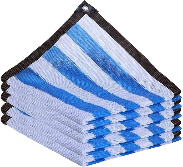 Hagelnetz Outdoor Verdickung Garten Schatten 75% Uv Blockieren,Sunblock Shade Cloth WeißE Und Blaue Streifen Schattiernetz,Benutzt FüR Courtyard Balcony WäRmeisolierung (8mx10m/26.3ftx32.8ft) – Bild 1