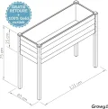needs&wants® Großes Hochbeet aus Holz für Garten Balkon Terrasse, Pflanzkasten Bausatz XL rechteckig schmal mit Vlies-Folie, Kräuterbeet Pflanzenkasten deko, 121 x 63 x 75 cm, dunkel-braun - Thumbnail 6