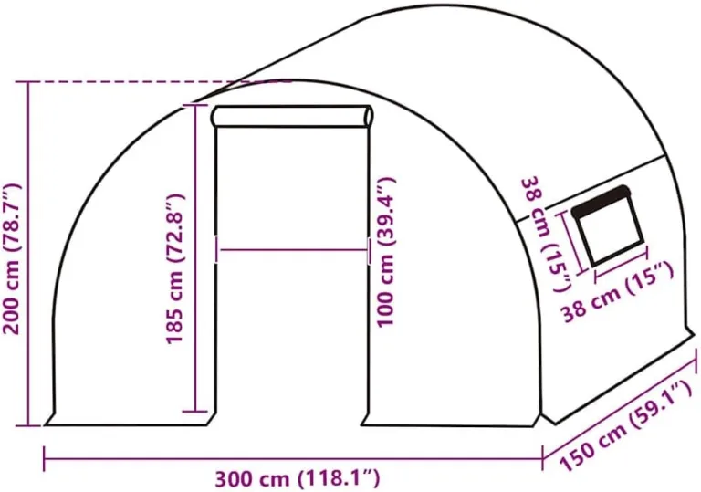 vidaXL Gewächshaus Ersatzabdeckung Abdeckplane Gewächshausfolie Ersatzfolie Gitterplane Treibhaus Tomatenhaus (4,5m²) 3x1,5x2m Transparent – Bild 4