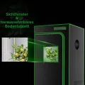 2 x 2 Wachstumszelt, 61 x 61 x 121 cm, hochreflektierendes 600D-Diamant-Mylar-Leinwand mit Beobachtungsfenster und Bodenwanne für Hydrokultur-Pflanzenanbau - Thumbnail 5