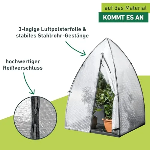 Windhager Winterschutzzelt Yukon, Winterschutz für Pflanzen, Winterquartier, Gewächshaus, 1,2 x 1,2 x 1,8 m – Bild 10