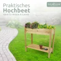 holz4home® Hochbeet inkl. Vlies-, Einlegevlies Naturholz Tanne Braun | 80x37x78 cm I Hochwertiges Tannenholz I Ideal für den kleinen Garten, Terrasse oder Balkon - Thumbnail 2
