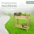 holz4home® Hochbeet inkl. Vlies-, Einlegevlies Naturholz Tanne Braun | 80x37x78 cm I Hochwertiges Tannenholz I Ideal für den kleinen Garten, Terrasse oder Balkon - Thumbnail 10
