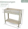 holz4home® Hochbeet inkl. Vlies-, Einlegevlies Naturholz Tanne Grauweiß | 80x37x78 cm I Hochwertiges Tannenholz I Ideal für den kleinen Garten, Terrasse oder Balkon - Thumbnail 7