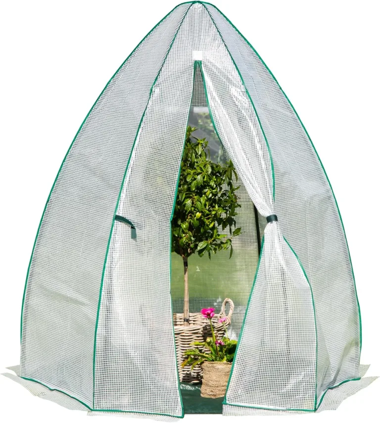 Westmann Gewächshaus Winterzelt | 160x183 cm Weiß | Foliengewächshaus für den Garten | Anzuchthaus zum ganzjährigen Schutz von Gemüse & Pflanzen – Bild 1