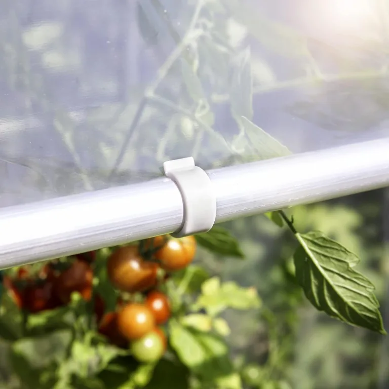 Windhager Ersatzclips für Tomatenhaus ALUSTAR, Gewächshausclips, Clips für Gewächshausfolie, Ersatz Klammern, 12 STK., weiß – Bild 2