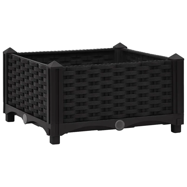 vidaXL Hochbeet Pflanzkasten Blumenkasten Gemüsebeet Pflanzbeet Blumenbeet Frühbeet Gartenbeet Pflanzkübel Blumenkübel 40x40x23cm Polypropylen – Bild 1