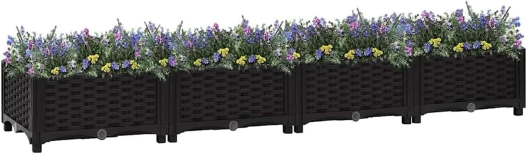 vidaXL Hochbeet Pflanzkasten Blumenkasten Gemüsebeet Pflanzbeet Blumenbeet Frühbeet Gartenbeet Pflanzkübel Blumenkübel 160x40x23cm Polypropylen – Bild 3