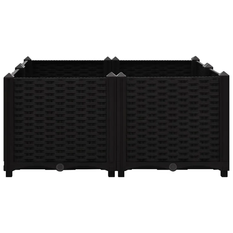 vidaXL Hochbeet Pflanzkasten Blumenkasten Gemüsebeet Pflanzbeet Blumenbeet Frühbeet Gartenbeet Pflanzkübel Blumenkübel 80x80x38cm Polypropylen – Bild 7