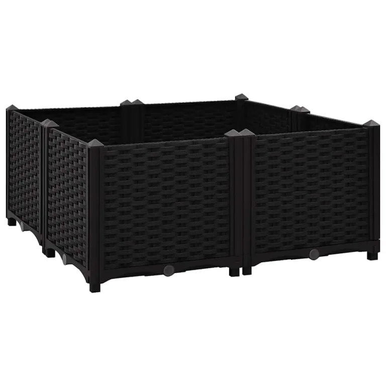 vidaXL Hochbeet Pflanzkasten Blumenkasten Gemüsebeet Pflanzbeet Blumenbeet Frühbeet Gartenbeet Pflanzkübel Blumenkübel 80x80x38cm Polypropylen – Bild 1