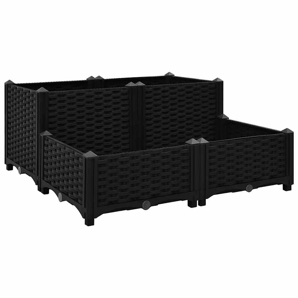 vidaXL Hochbeet Pflanzkasten Blumenkasten Gemüsebeet Pflanzbeet Blumenbeet Frühbeet Gartenbeet Blumenkübel Pflanzkübel 80x80x38cm Polypropylen - Bild 1