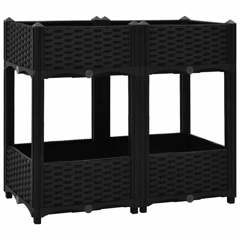 vidaXL Hochbeet Pflanzkasten Blumenkasten Gemüsebeet Pflanzbeet Blumenbeet Frühbeet Gartenbeet Pflanzkübel Blumenkübel 80x40x71cm Polypropylen – Bild 1