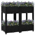 vidaXL Hochbeet Pflanzkasten Blumenkasten Gemüsebeet Pflanzbeet Blumenbeet Frühbeet Gartenbeet Pflanzkübel Blumenkübel 80x40x71cm Polypropylen - Thumbnail 2